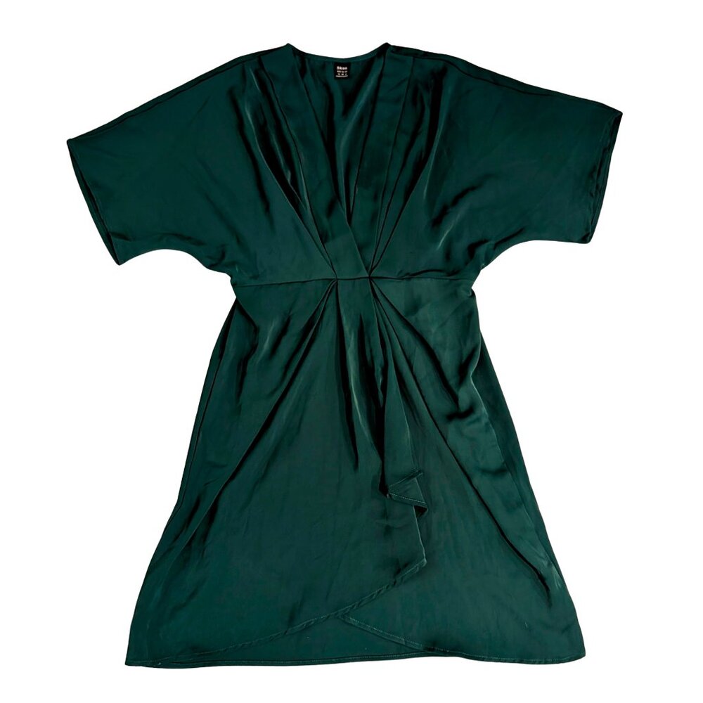 Skue Emerald Green Surplice Tiered Midi Dress M US 6